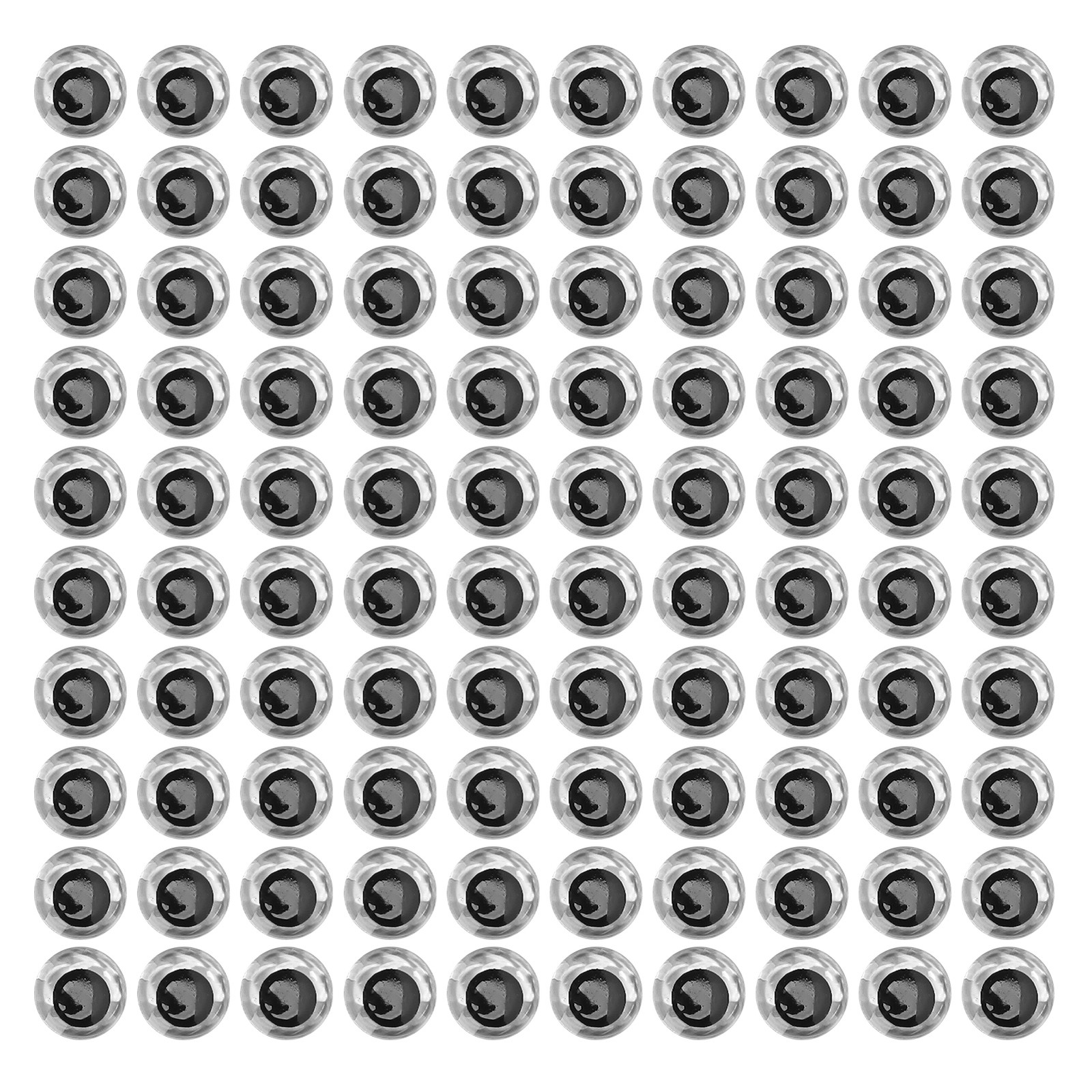 SILVER 100PCS/Pack Fishing Lure Eye 9mm 3D Realistic Fishing Eyes For MakE BA