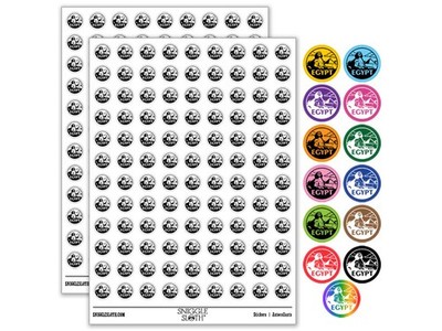 Egypt Great Sphinx Pyramid Country Destination Circle Round Sticker Pack