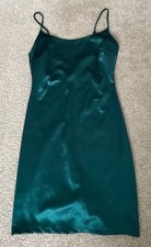 Windsor Green Satin Bodycon Mini Dress Spaghetti Straps Size Medium