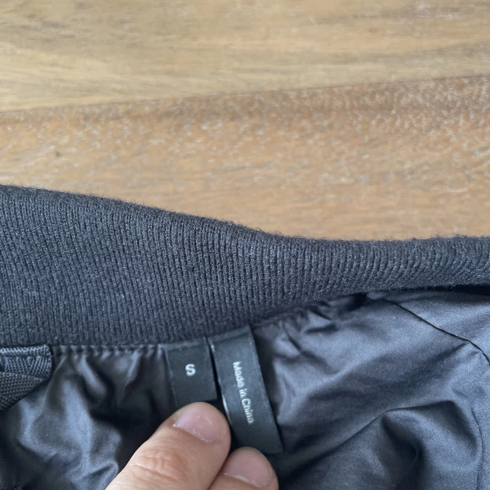 Theory City Down Navy Blue Puffer Bomber Jacket Mens S Quilted Stand Up Collar — 第 4/4 张图片