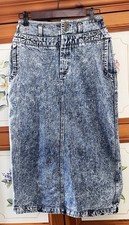 Chic Jean Skirt Size 11/12 Y2K Blue Acid Wash Denim Grunge Retro VNTG 80 s Slit