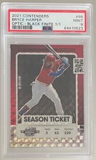 Bryce Harper Black Finite 1/1 2021 Panini Contenders Optic - Season Ticket