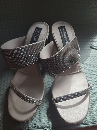 Pedro Garcia Xina Sandal Size 37 Swarovski Crystal 2.5" Heel