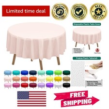Spill-Resistant Blush Pink PEVA Tablecloths - Ideal for Weddings Parties
