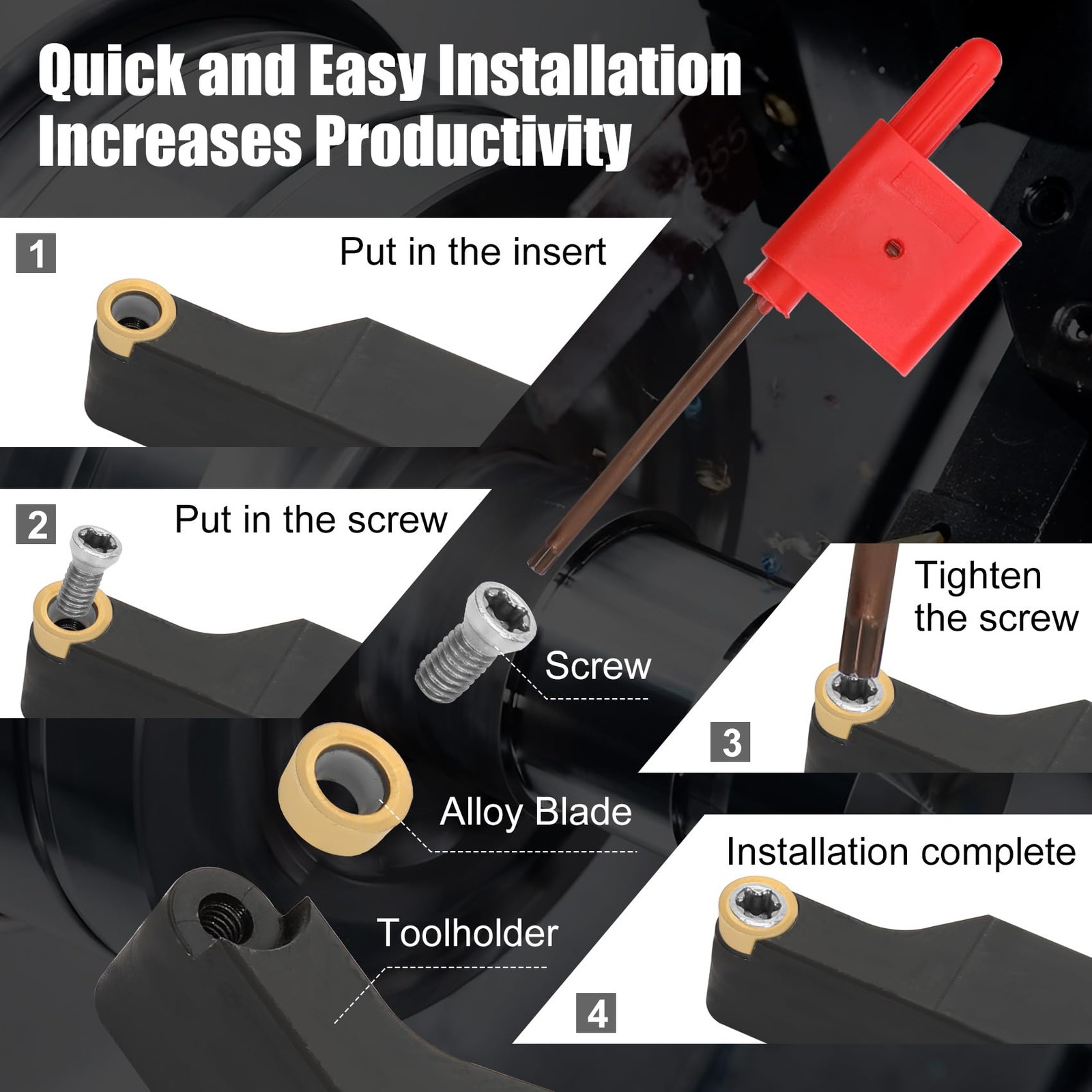 1/2" SRACL1212H06/SRACR1212H06 Indexable Lathe Turning Tool with 20Pcs RCMT06...