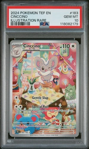 2024 POKEMON TEF EN-TEMPORAL FORCES ILLUSTRATION RARE #183 CINCCINO PSA 10