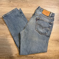 Vintage Levi Strauss 505 Jeans Mens 36x29 Blue Straight Leg Denim Made in USA