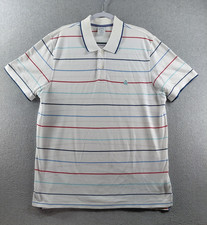 Brooks Brothers Men's Polo Shirt Sz XXL White Striped Slim Fit Performance Polo