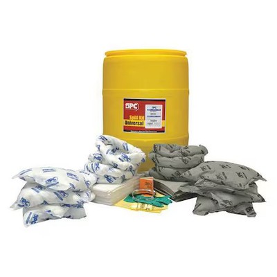 Brady Skma-55 Spill Kit, 55 Gal Volume Absorbed Per Kit, 55 Gal Capacity, Drum,