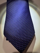 ETON Men's Silk Woven Geometric Pattern Neck Tie Blue Pointed One Size 1pc