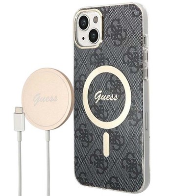 Guess, iPhone 14 Plus  4G Motiv Hülle & 15W kabelloses Ladegerät