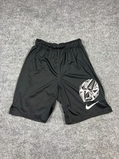 Nike Dri Fit Football Shorts Youth L Black Swoosh Logo Moisture Wicking Training