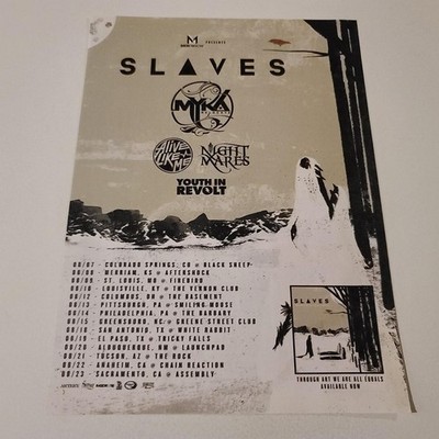 Slaves, Myka Relocate, Alive Like Me, Nightmares and Youth In Revolt Tour Ad