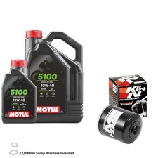 KVF400 Prairie 4x4 C Oil K&N Filter Motul 5100 10w40 5L Kawasaki KVF 400 2002 3.30 per litre