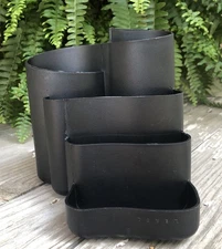 Vtg 1990s TENEX Organizer Black Plastic Desk Pen Pencil Caddy Holder USA 24080
