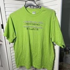 Gilden Ultra Blend Men's T-shirt "I $tarted Out With Nothing…" Green Size XL