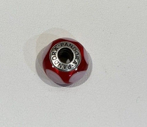 Retired! Authentic Pandora Red & Pink Hearts Murano Glass Bead 790658 - Picture 2 of 3