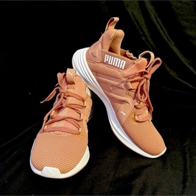 PUMA Soft Foam Pink White Mid Top Athletic Sneakers 190507-09 Lace Up