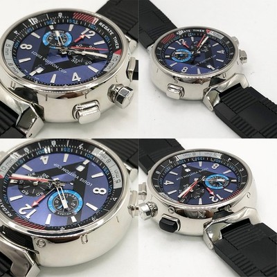 Louis Vuitton Tambour Regatta Chronograph Date Q102D QZ SS Blue