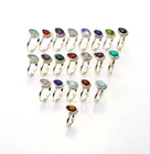 WHOLESALE 21PC 925 SOLID STERLING SILVER MILKY OPALITE MIX STONE RING LOT