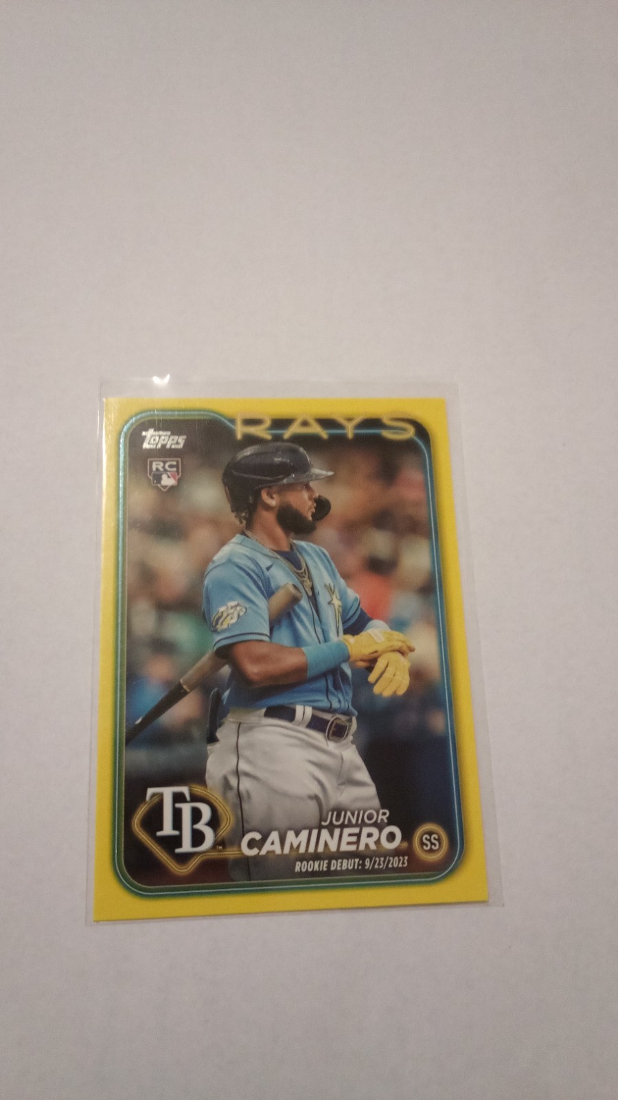 YELLOW BORDER 2024 Topps Update Series Rookie Debut US223 JUNIOR CAMINERO Rays 