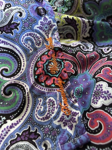 Camisa para hombre Robert Graham rara cachemira ecléctica puño francés mediana con botones - Imagen 3 de 11