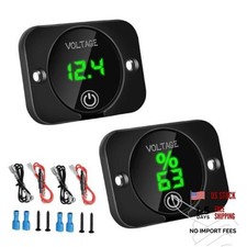 Battery Voltage Gauge, DC Volt Meter 12V 24V, LED Digital Display Green 2