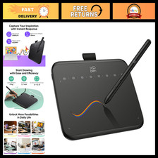 Drawing Tablet 6x4 Inch with 16384 Pressure Levels, Battery-Free Stylus for Digi