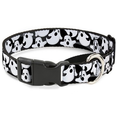 Plastic Martingale Collar Ghosts Scattered Black/White Small 9-15''