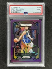 2023-24 Panini Prizm Stephen Curry #119 Purple Prizm Warriors /99 PSA 9 MINT