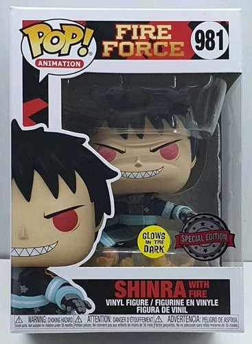 Pop Vinyl Figure Shinra #981 Fire Force NIB Box Animation Glows Dark Special Ed