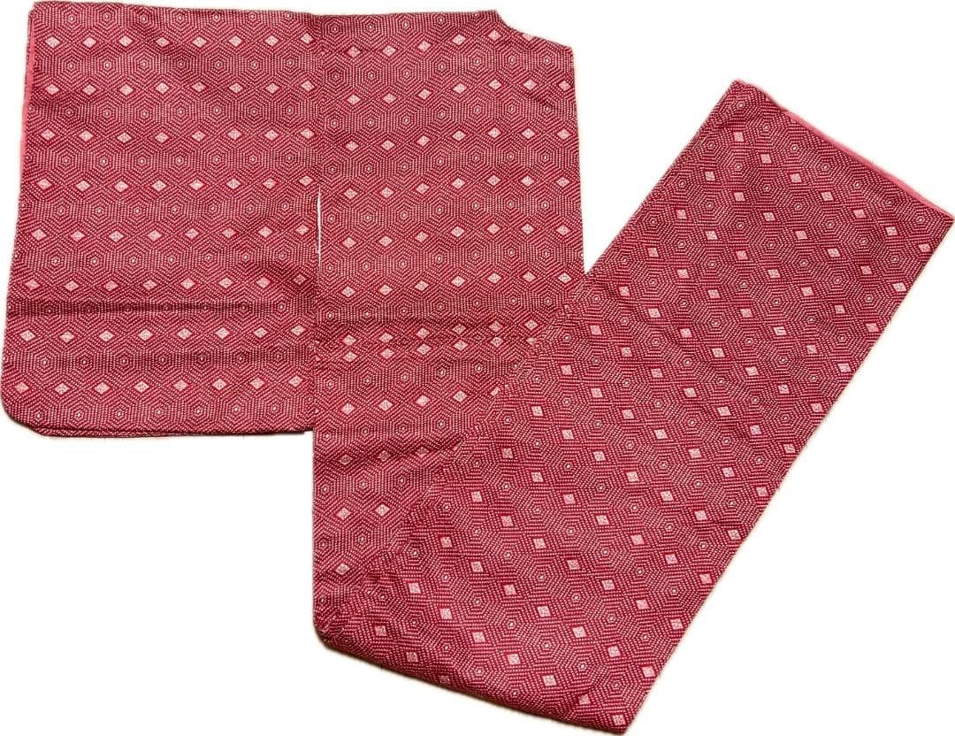 Washable Small Pattern Kimono with Lining Red Siz… - image 3