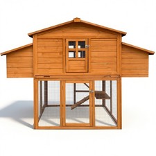 Chicken House for Outdoor , Leakproof Pull-on Tray, and UV-Resistant Roof Panel