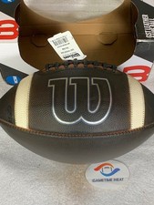 Wilson GST Collegiate NFHS Official Game Prepped Mudded Football Ball Silv Blue