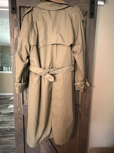 Vintage Adolfo Men's Beige, Khaki Long Trench Coat 40R - Picture 7 of 7