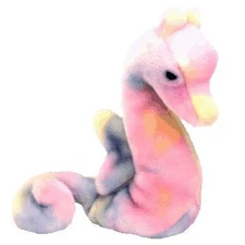 TY Beanie Buddy - NEON the Seahorse (12 inch) - MWMTs Stuffed Animal Toy