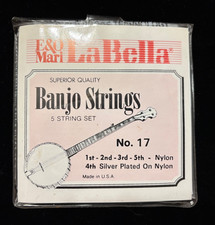 LaBella BANJO STRINGS 5 String Set No. 17 1,2,3,5 Nylon; 4 Silver on Nylon --NEW
