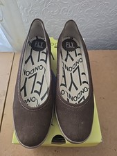 Fly London Leather Shoes UK 6 'Cupid' Womens Wedge Brown