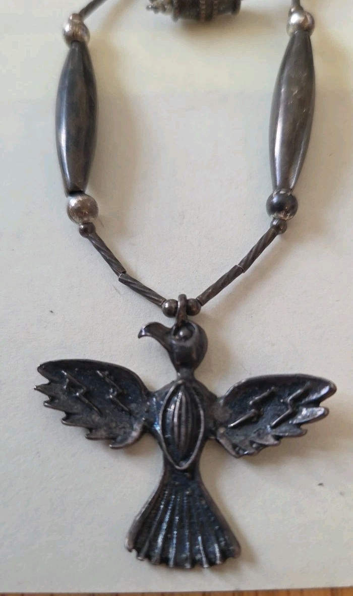 Unique Sterling Silver Thunderbird Eagle necklace… - image 2