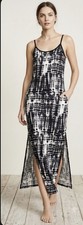 MICHAEL Michael Kors Tie Dye Maxi Dress Black White Sleeveless Scoop Neck XS