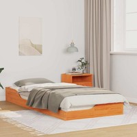 Bodenbettgestell Wachsbraun 100 X 210 Cm Massivkiefer