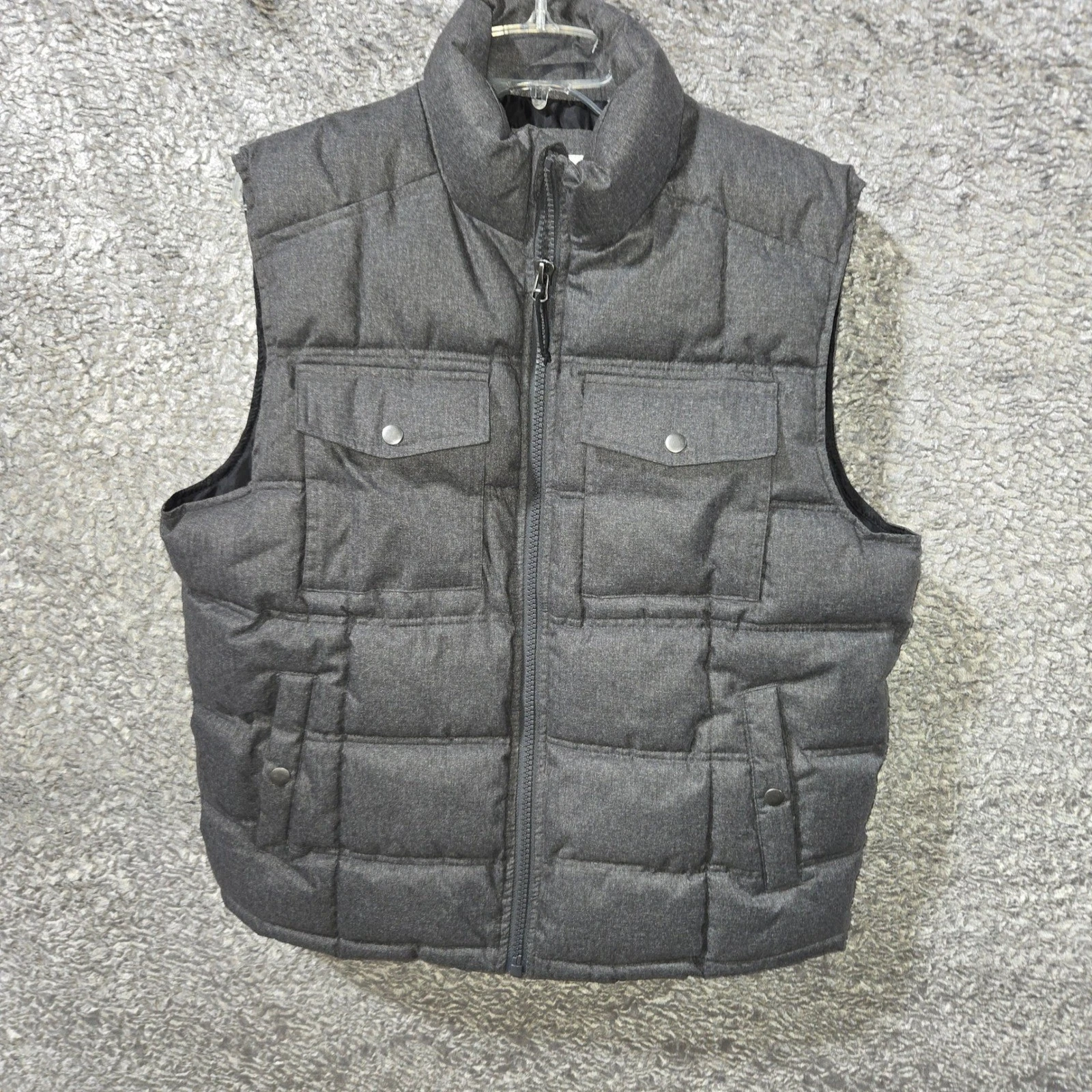 Goodfellow & Co Mens Puffer Vest Charcoal Gray Quilted Full Zip Jacket Large