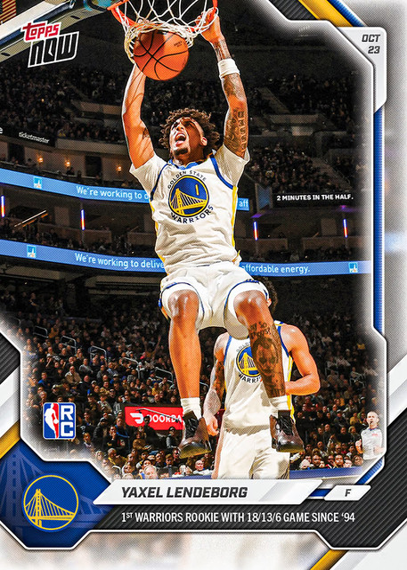 Yaxel Lendeborg 2026-27 NBA Topps Now #22 Warriors Rookie Card Presale