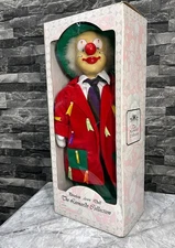 Large Rare The Leonardo Collection Porcelain Clown Doll Boxed Box 55cm Tall