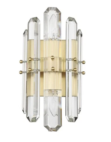 Crystorama Bolton 13 1/2"H Aged Brass Crystal Wall Sconce - Picture 4 of 5