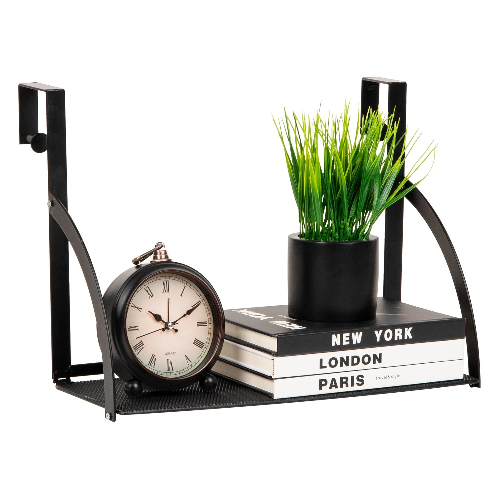 1 PCS Black Metal Hanging Cubicle Shelf Organizer Office Supplies Decor