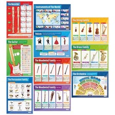 Musical Instruments Classroom Posters - Set of 10 - EXTRA LARGE 33" x 23.5" -...