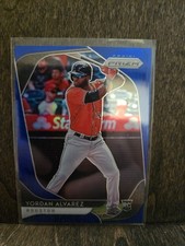 2020 Panini Prizm Tier II Blue Prizm Yordan Alvarez #181 Rookie RC Card. rookie card picture