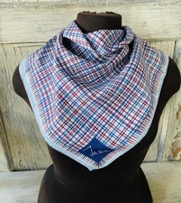 Vintage John Weitz Plaid Western Vibes 100% Polyester Square Bandana Scarf