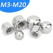 304 Stainless Steel Hex Cap Nuts Low Form DIN 917 Metric M3-M20 Blind Nut M3-M20